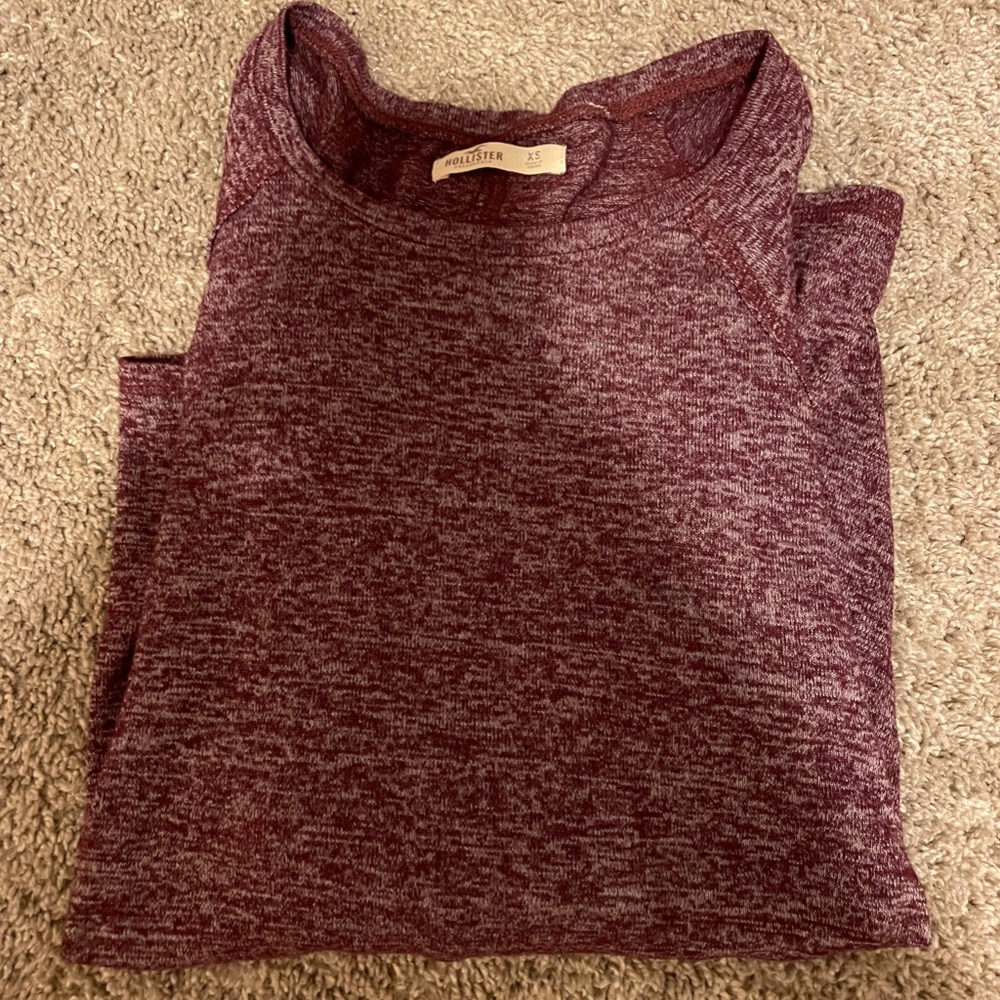 Hollister Long Sleeve Maroon Shirt